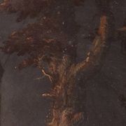 Pair of old paintings on slate, religious subject, 17th century.