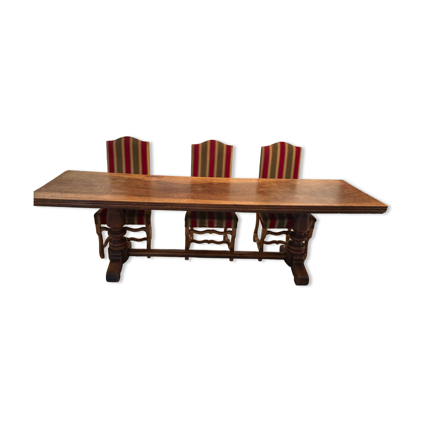 Large antique oak table, Louis XIII / XVIII century style, with a strong patina.