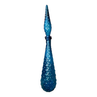 Carafe Empoli blue Italy bubble glass