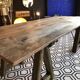 Table de ferme sur tréteaux
