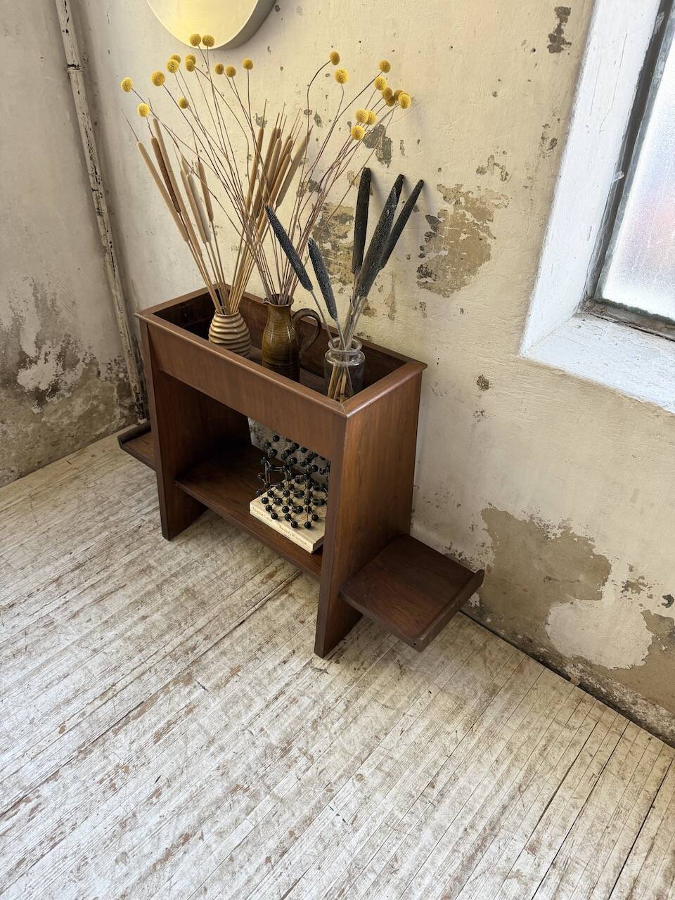 Jardinière années 50 palissandre constructiviste