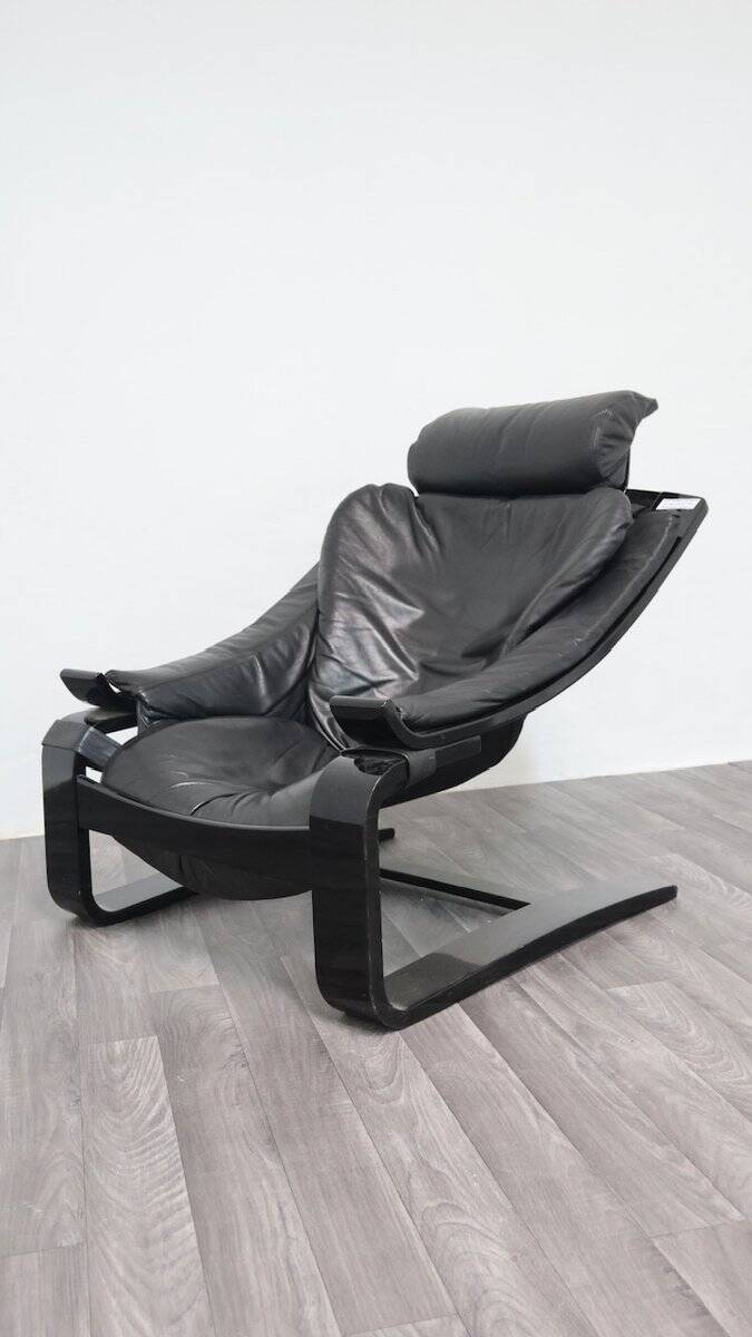 Leather Armchair by Åke Fribytter for Nelo Möbel, Sweden, 1970s