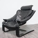 Leather Armchair by Åke Fribytter for Nelo Möbel, Sweden, 1970s