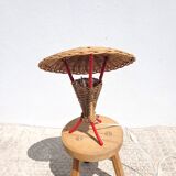 Rattan lamp scoubidou 1960