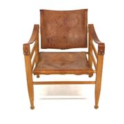 Leather “Safari” armchair, Aage Bruun & Son, Denmark, 1960s
