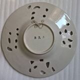 Boch & freres (b&f) plates openwork cracked ceramic vintage floral pattern
