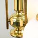 Lustre Mid-Century en Laiton et Opaline, Italie