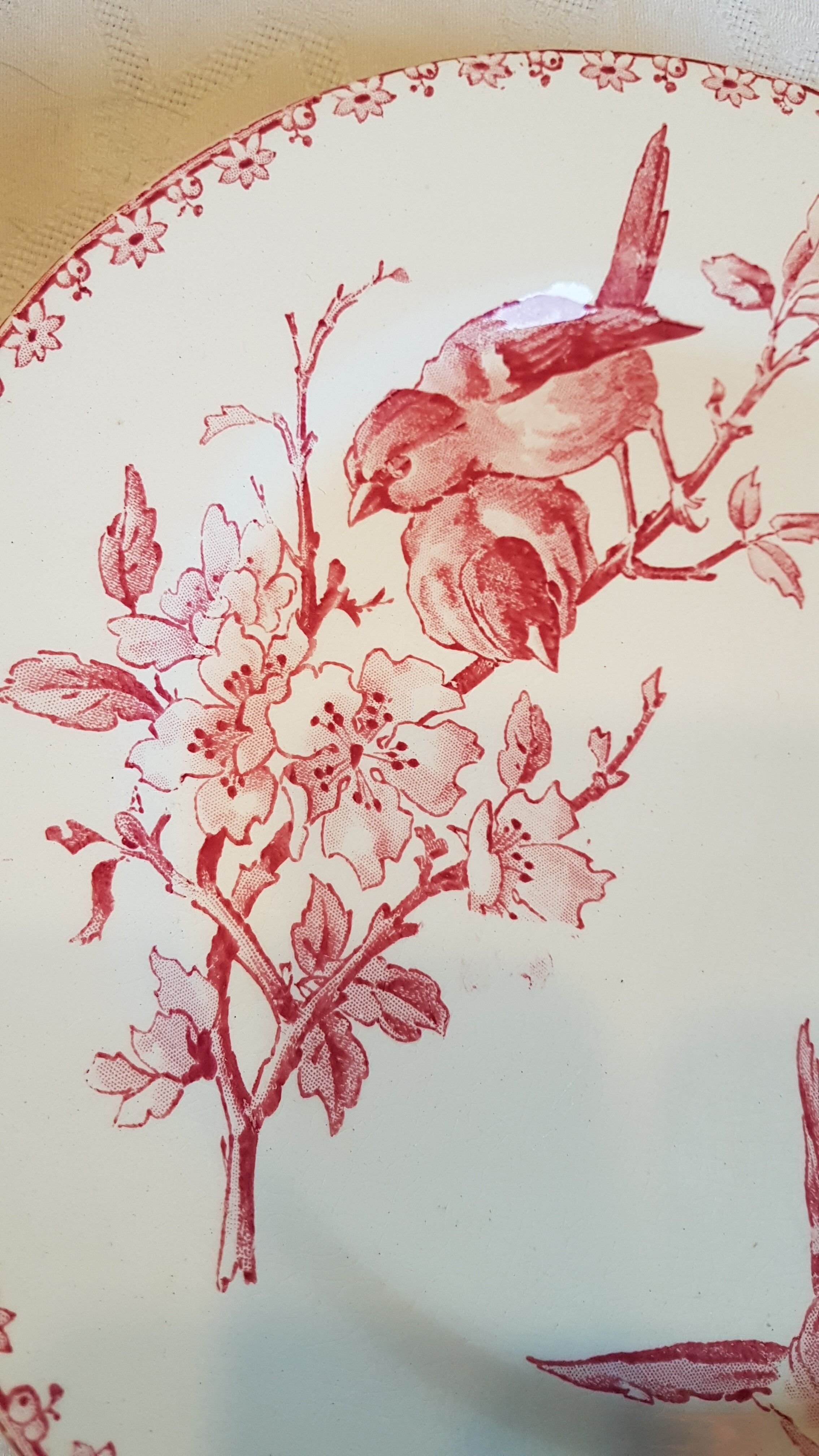 Plate with decoration of flowers and birds