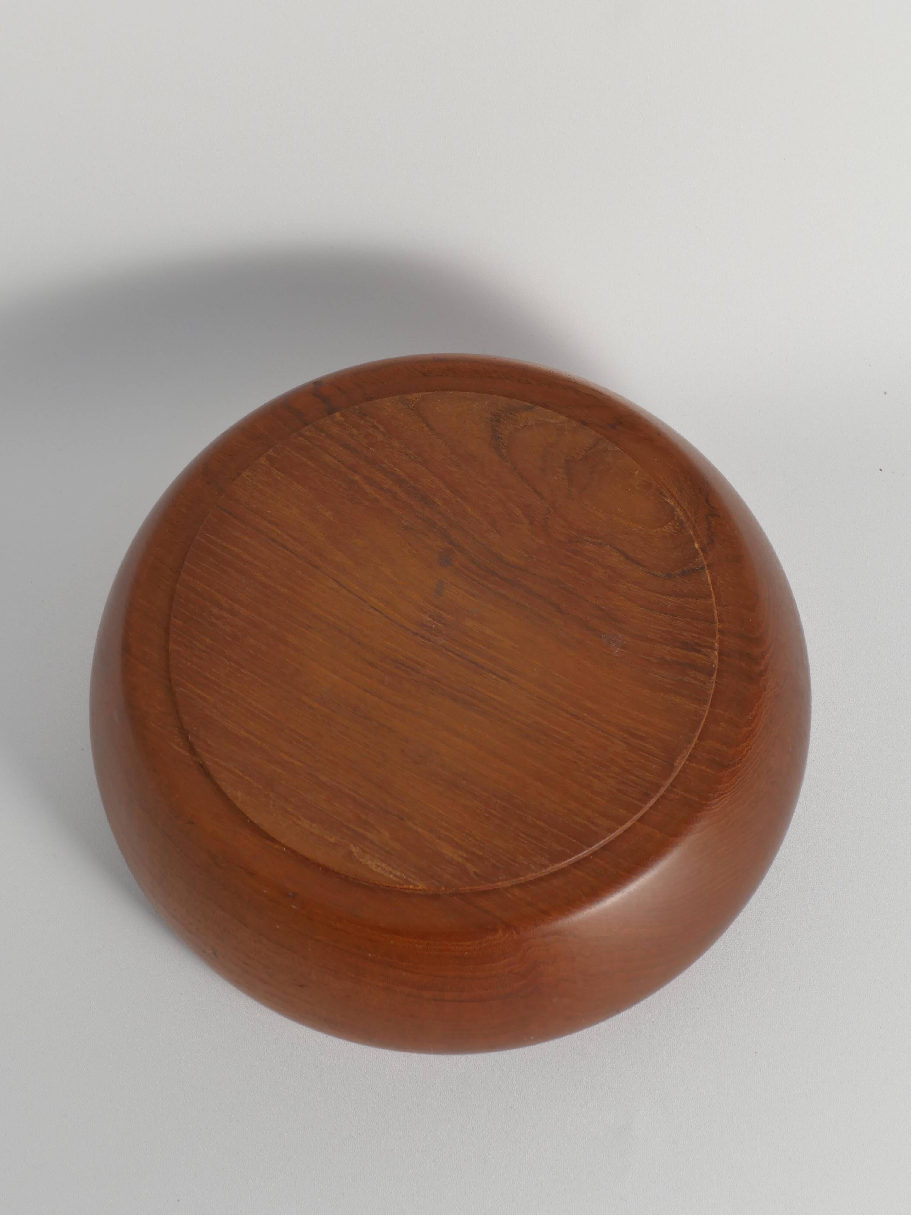 Mid-Century Modern Solid Teak Wood Bowl, Sweden 1960s