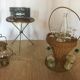 Portable bar 1960 rattan and scoubidou
