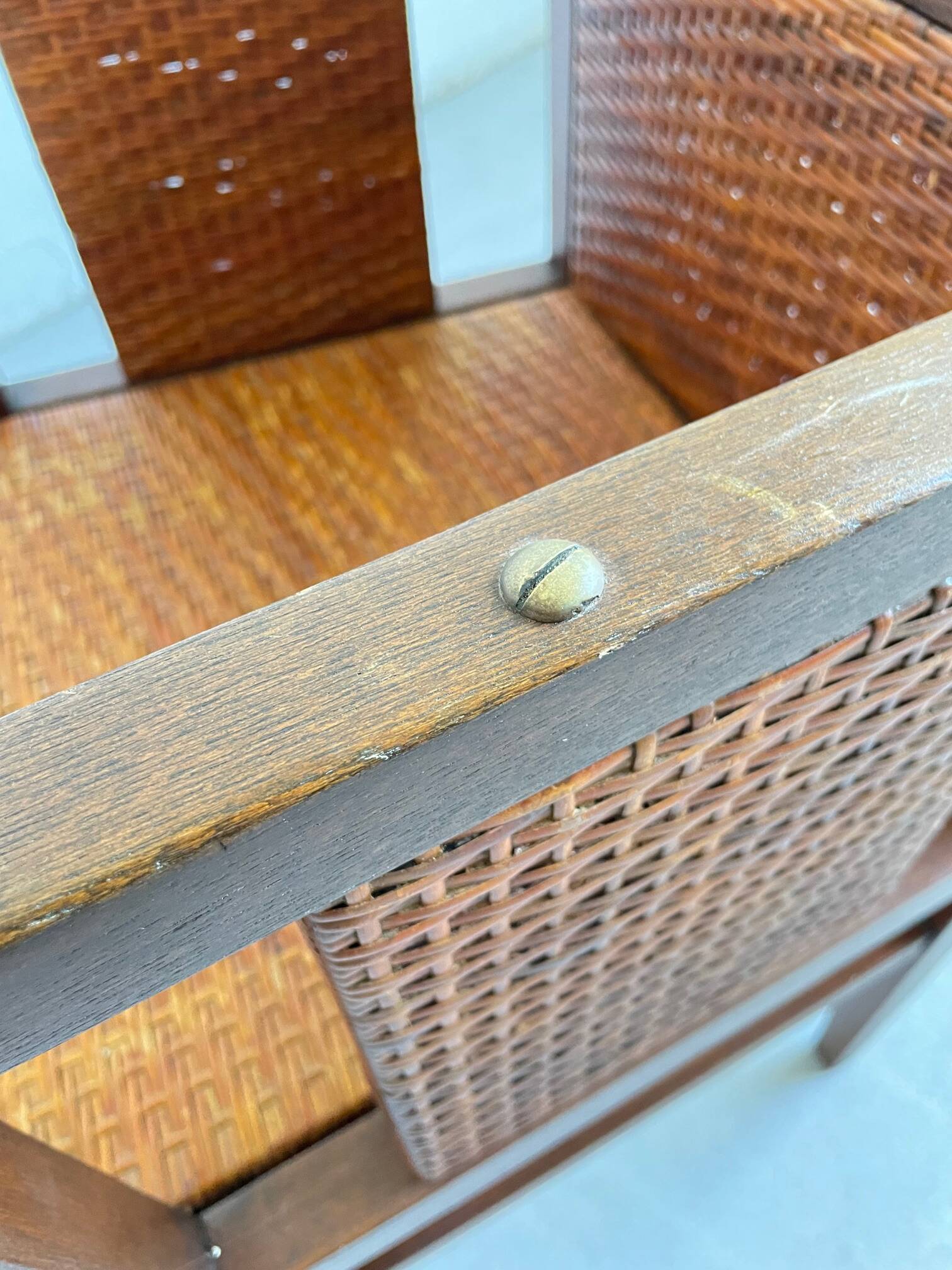 Wilhelm Schmidt Oak and Cane Armchair for Prag-Rudniker Wickerwork, c. 1902