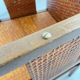 Wilhelm Schmidt Oak and Cane Armchair for Prag-Rudniker Wickerwork, c. 1902