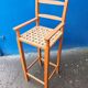 High chair child wood and braided sea grass