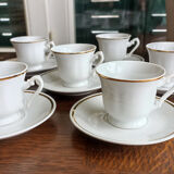 6 Yugoslav porcelain coffee cups - FP Zaječar - white and gilding