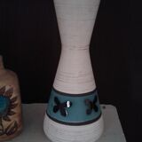 Enamelled ceramic pourer, duck blue décor
