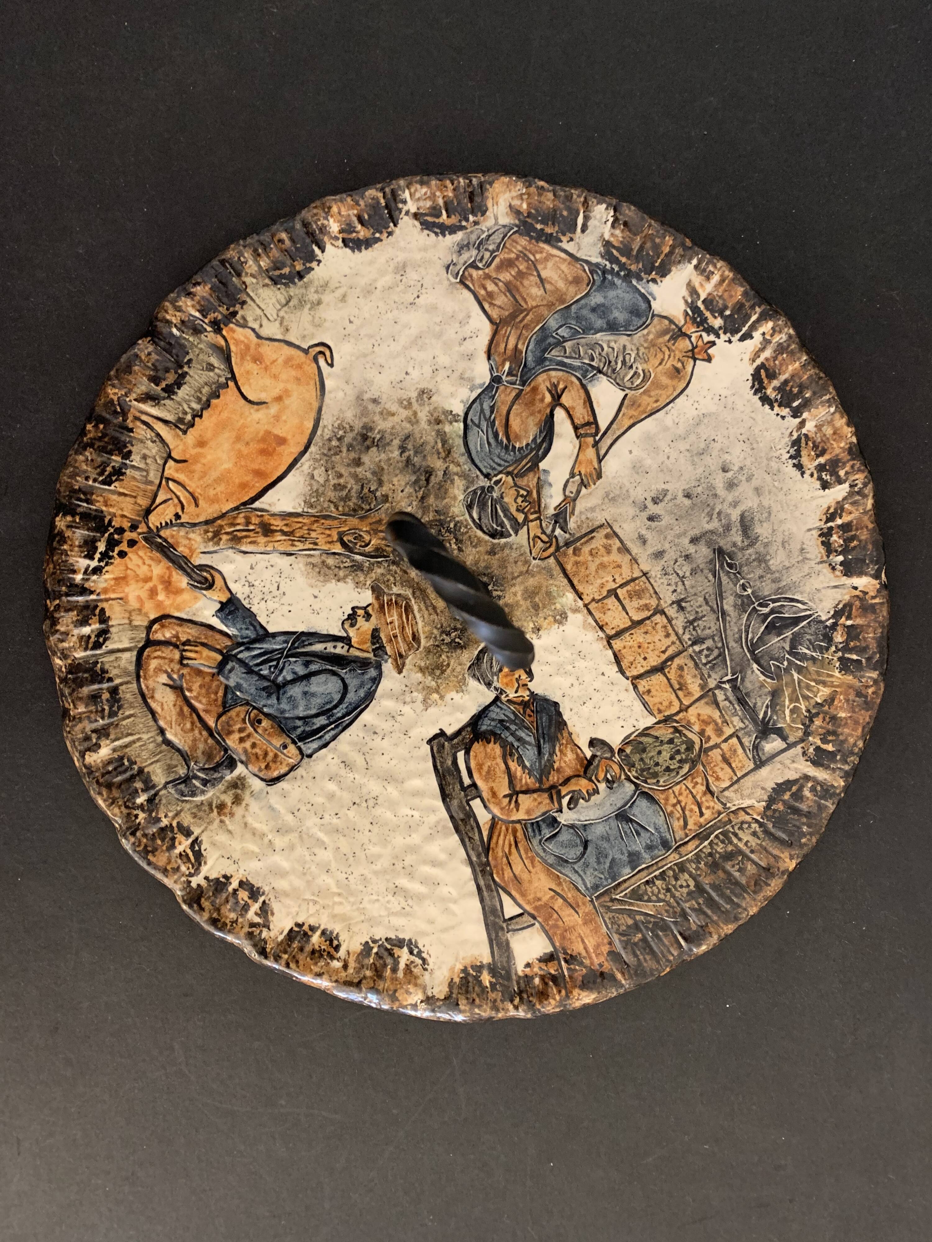 Bruno Dose ceramic cheese platter, Pottery du Breuil