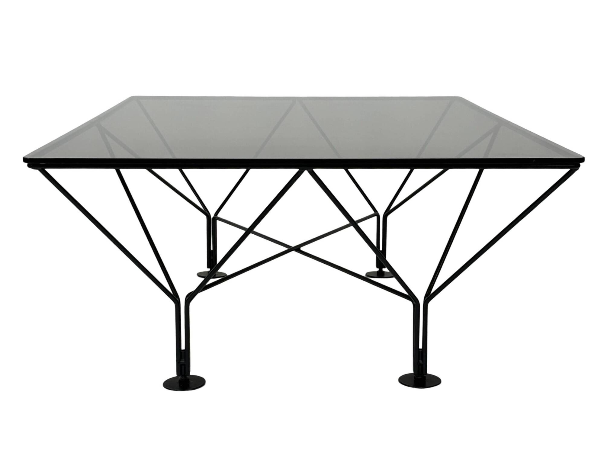 Vintage Coffee Table With Smoked Glass 80's Design
