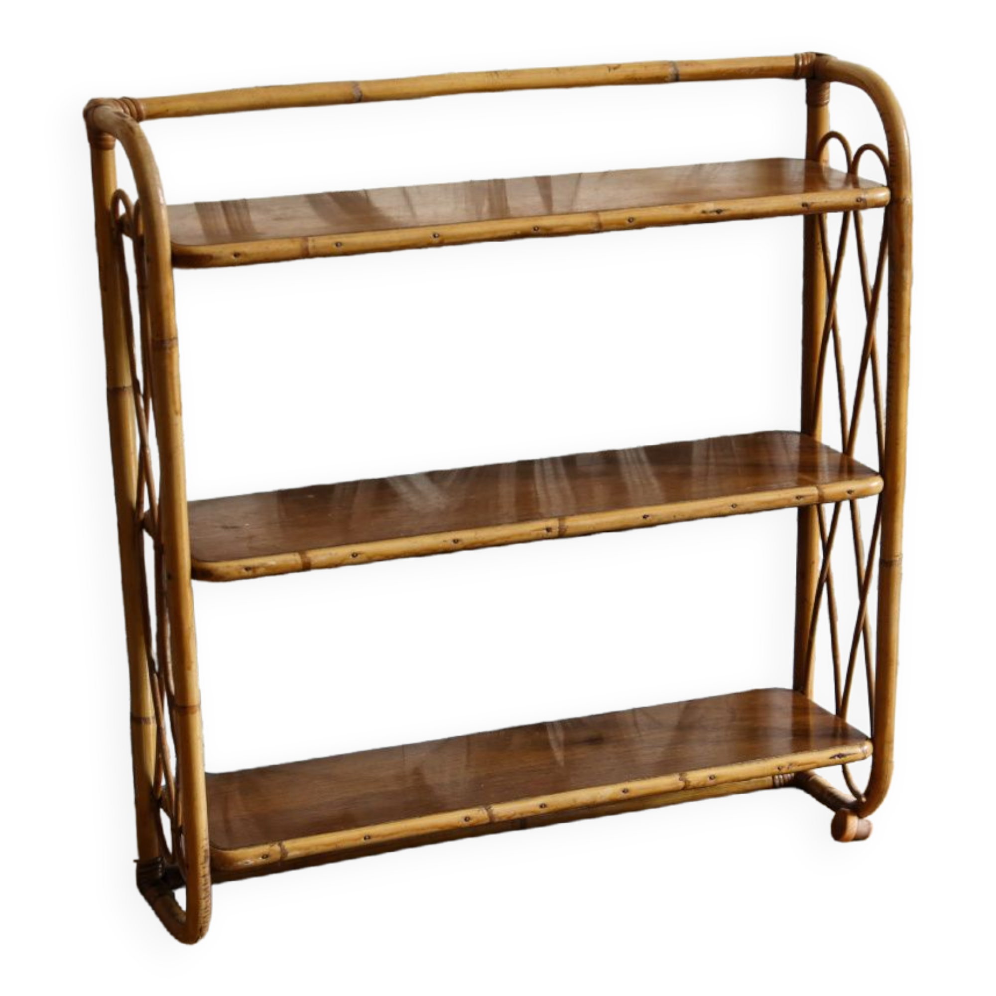 Rattan wall shelf