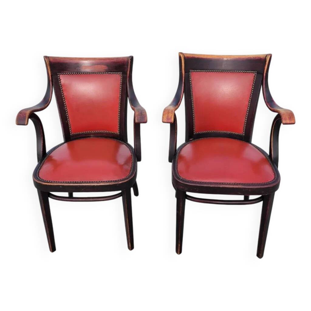 Ensemble de deux fauteuils originaux Thonet par Adolf Loos