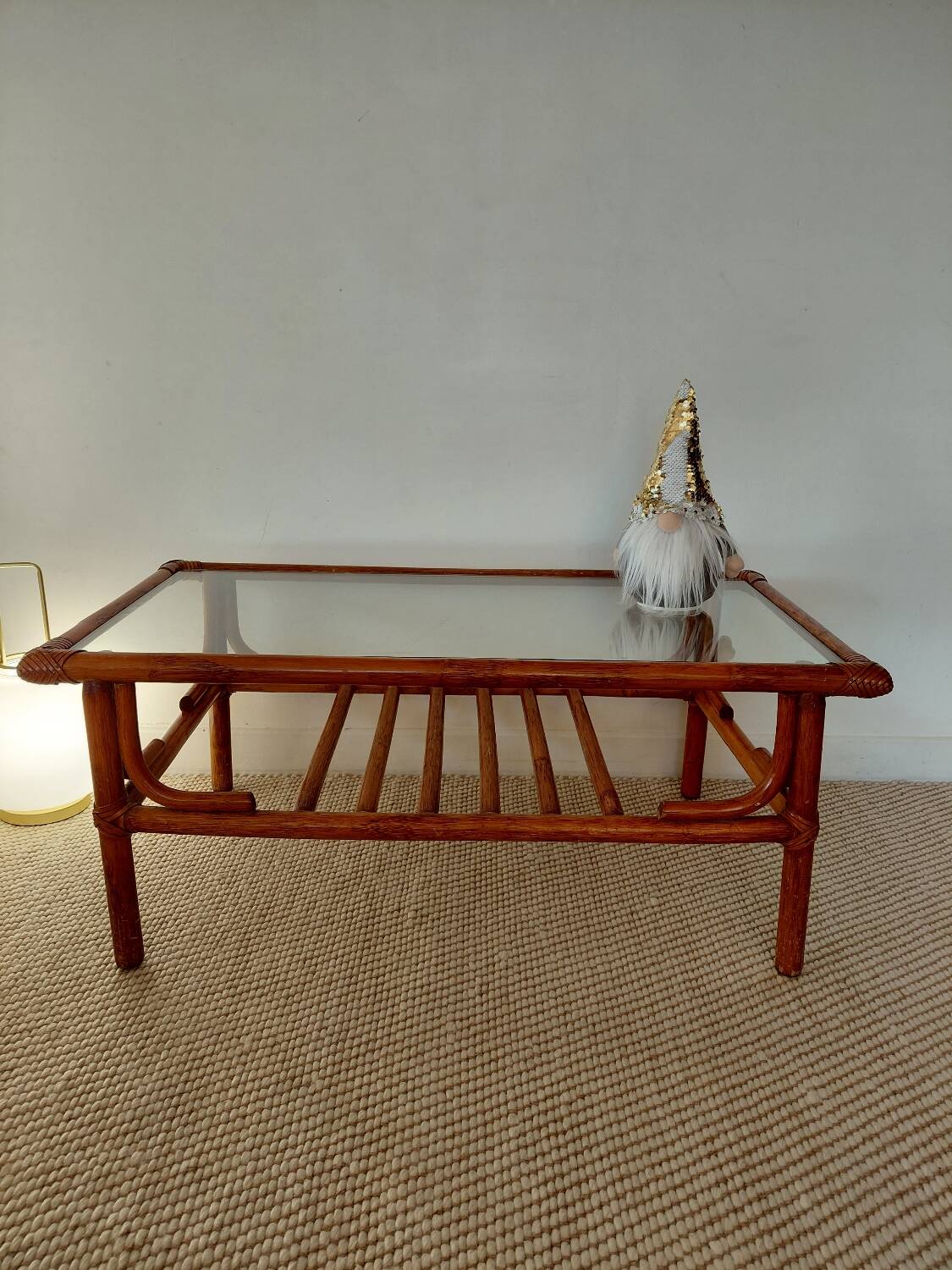 1970s rattan coffee table