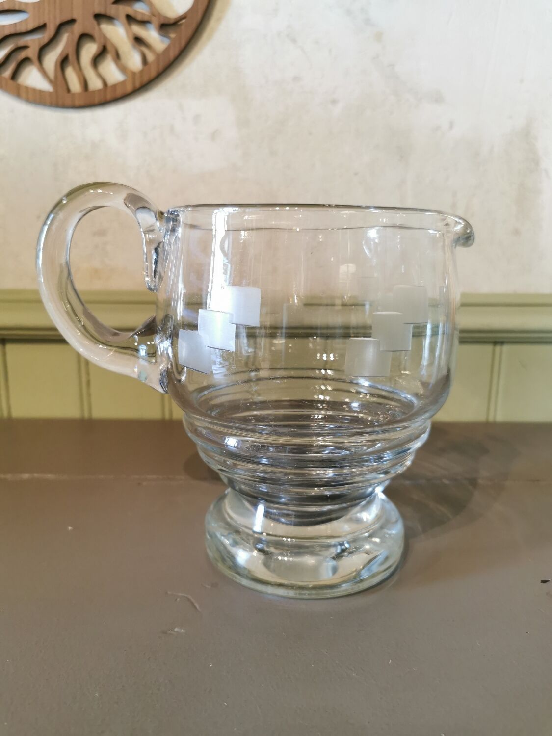 Art deco glass pitcher