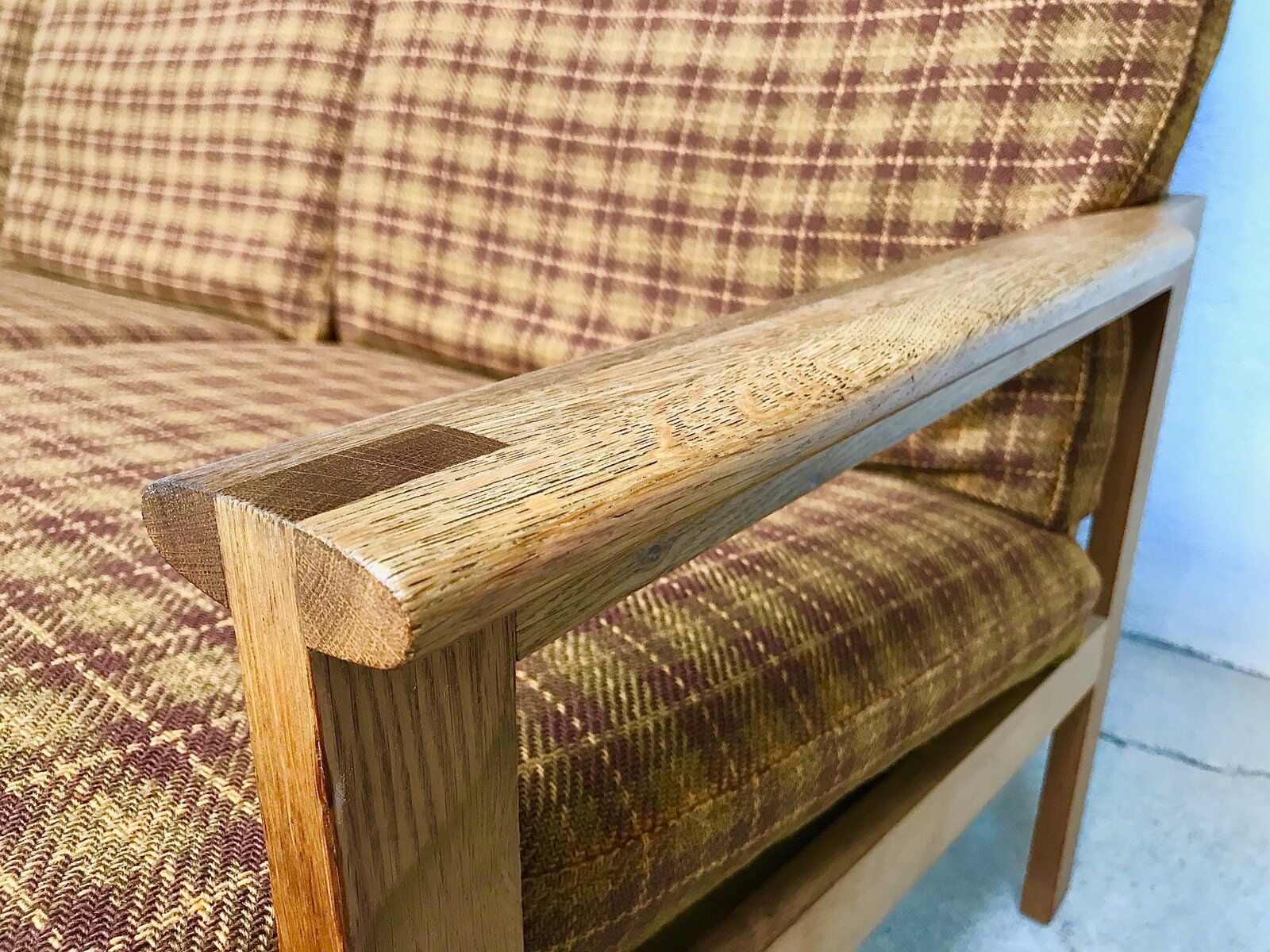 3-seater highback Capella sofa in oak by Illum Wikkelsø, Denmark 1960s