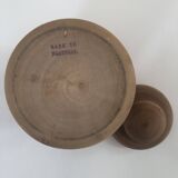 large pot with turned wooden lid
