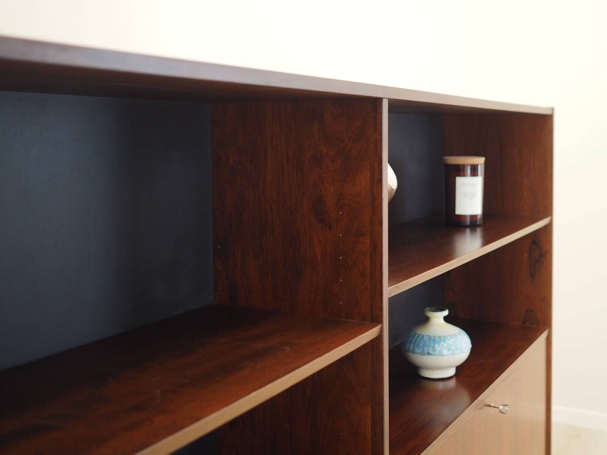Bookcase with bar cabinet, rosewood veneer, Denmark, 1970s
