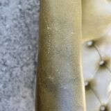 Victoria style green leather chesterfield armchair