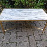 Table basse en marbre et laiton
