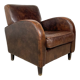 Vintage Sheep leather wagon wheel clubchair Holten