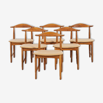 Suite de 6 chaises scandinaves de 1950
