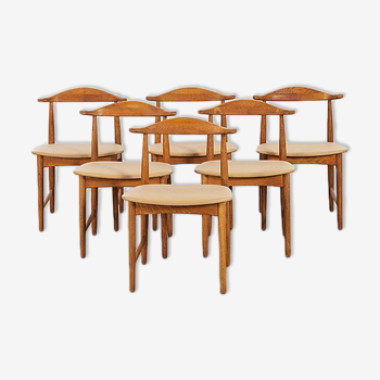 Suite of 6 Scandinavian chairs from 1950