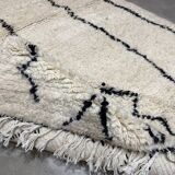 Tapis laine blanc & noir berbère 160x255cm