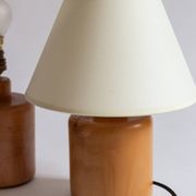 Pair of light wood table or bedside lamp bases, 1970s