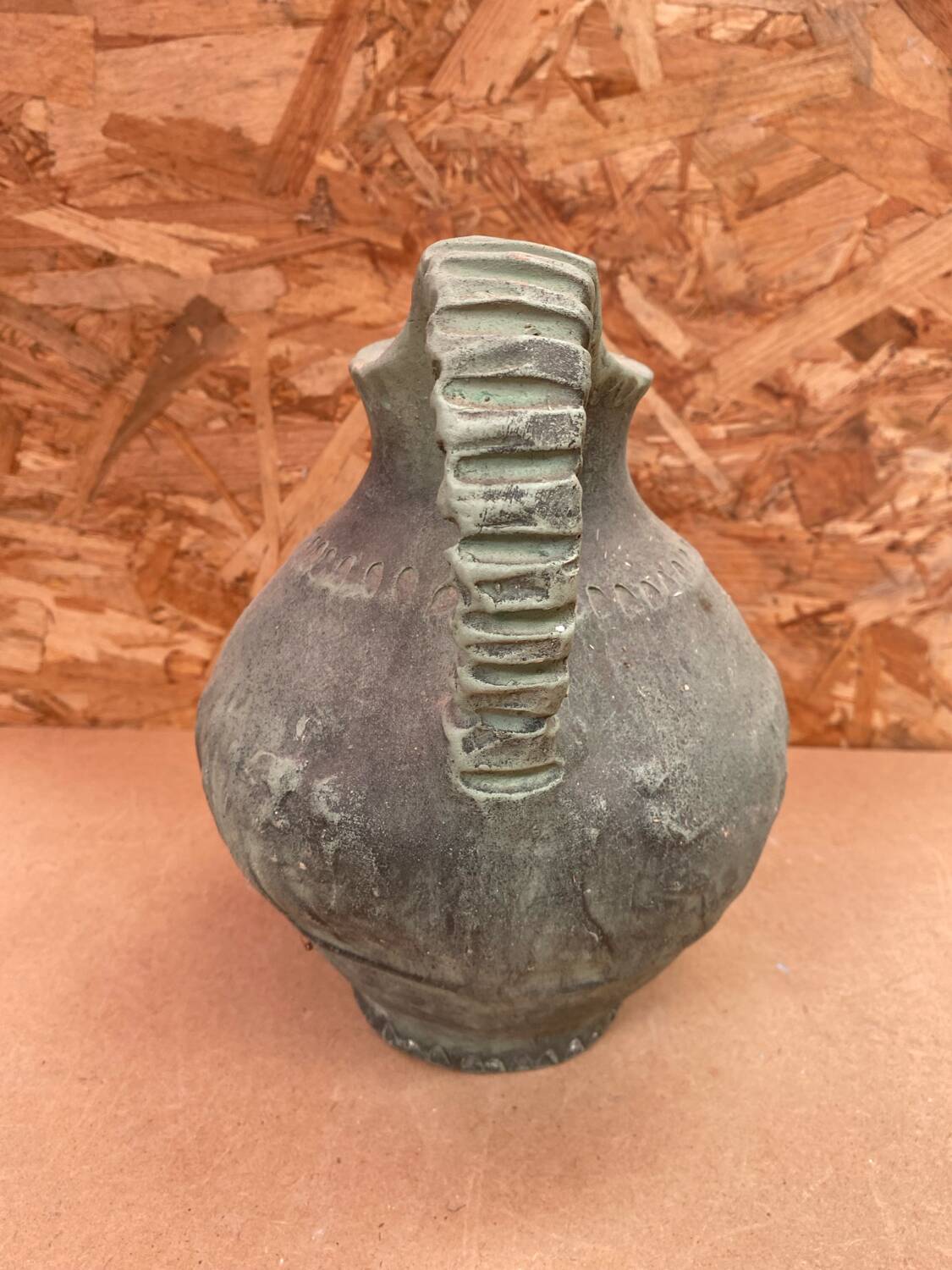 Antique marcelo jornet pitcher green terracotta vintage