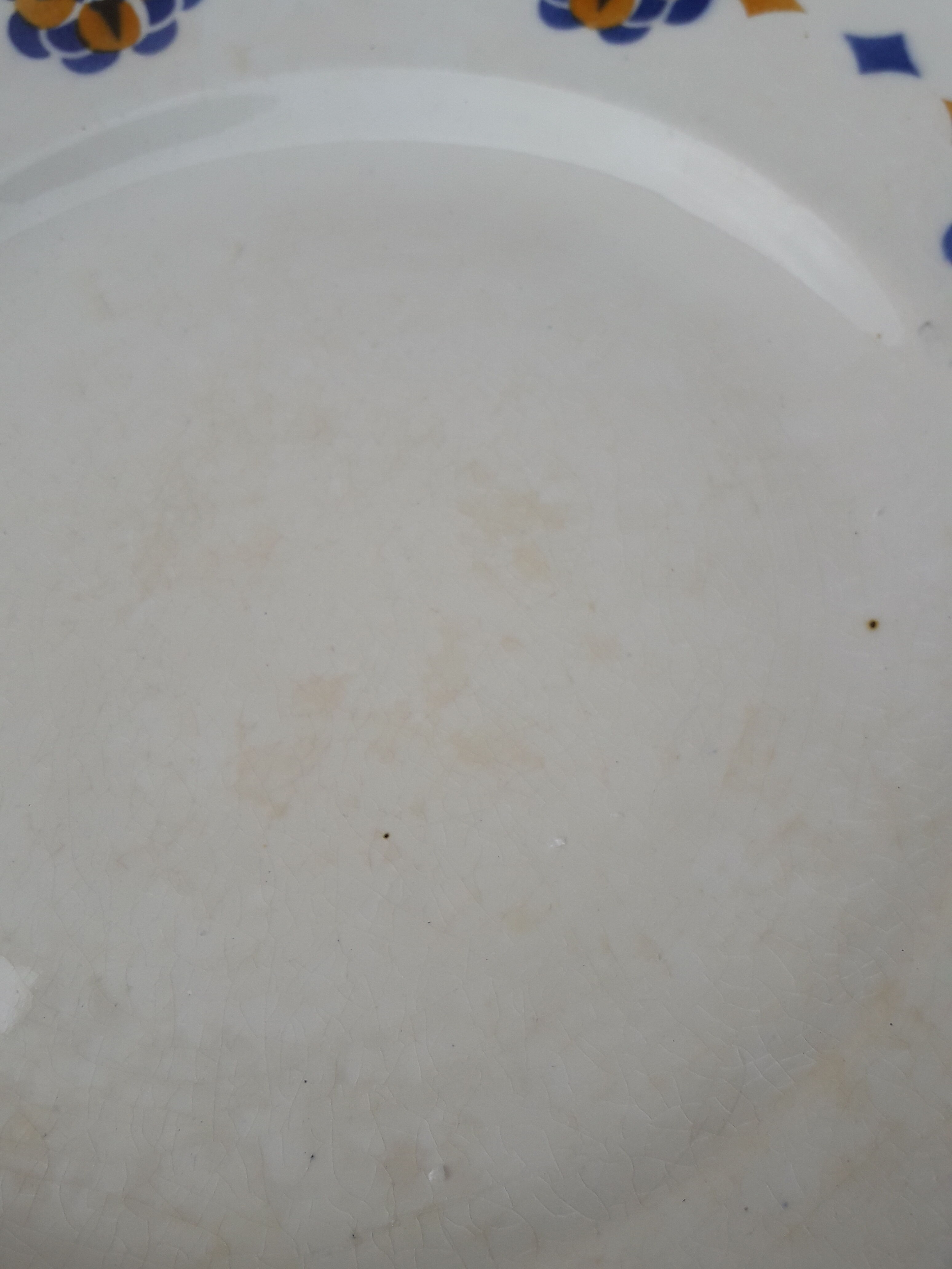 Flat on peedouche in earthenware Hamage and Moulin des loups model Rosaces diam 23 cm