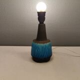 Beautiful partially glazed ceramic table lamp, in a beautiful turquoise color.