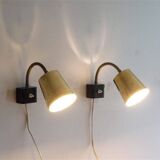 Paire d'appliques scandinave en laiton 1970