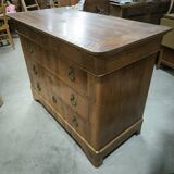 Restoration period chest of drawers in flamed walnut