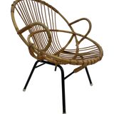 Rattan chair by Dirk van Sliedregt Rohe Noordwolde 1960 in the Netherlands