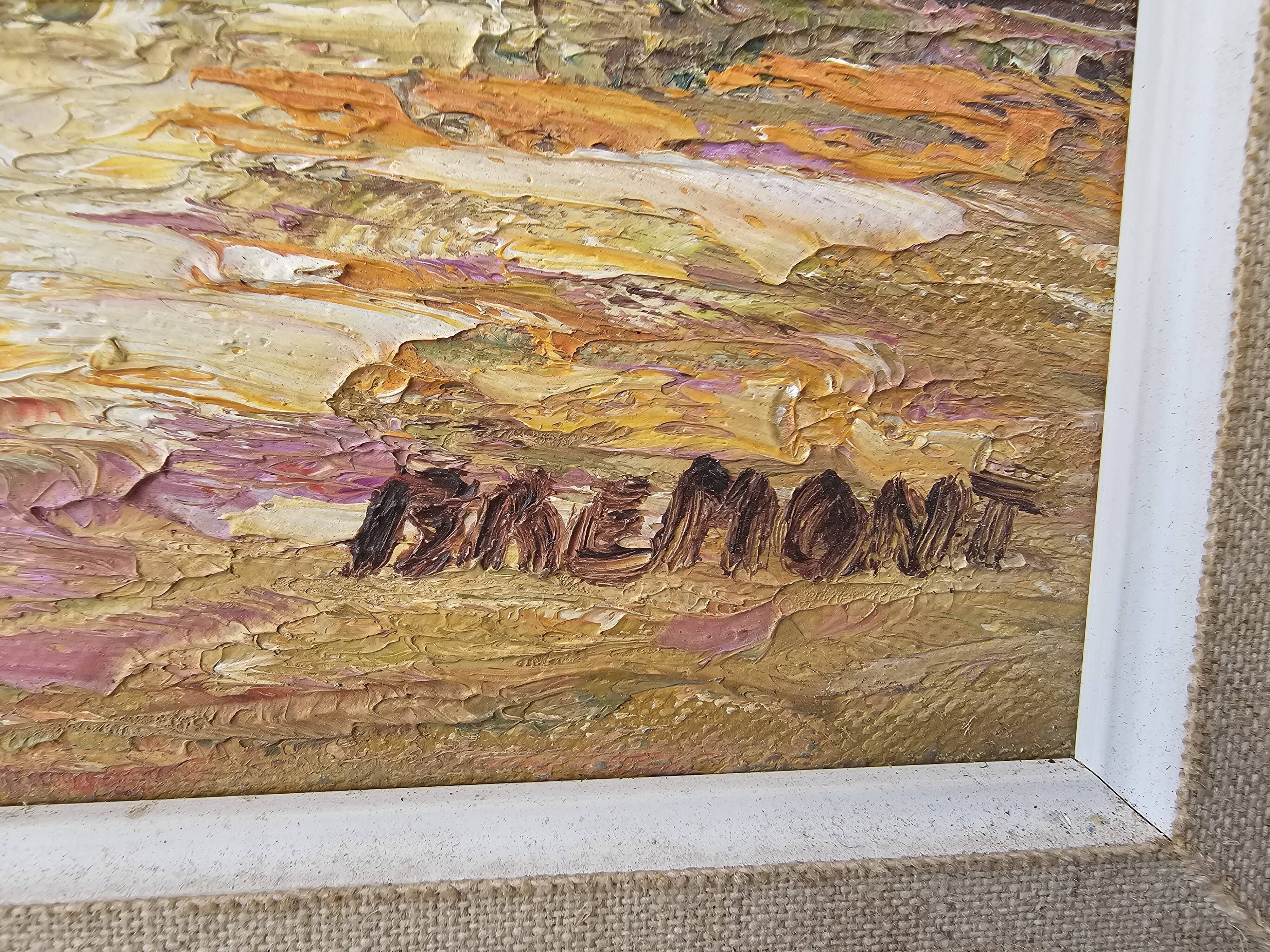 Oil Painting on Canvas Alpine Provence Landscape Signed Bremont