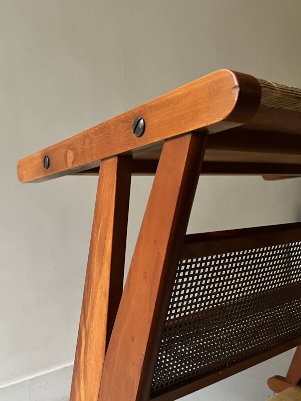 Chariot de Bar desserte en Métal et Chêne de Jullian, design France 1960