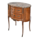 Small kidney-shaped chest of drawers in Transition style.