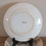3 plates with hors d'oeuvre in Terre de Fer HB Choisy bird decoration