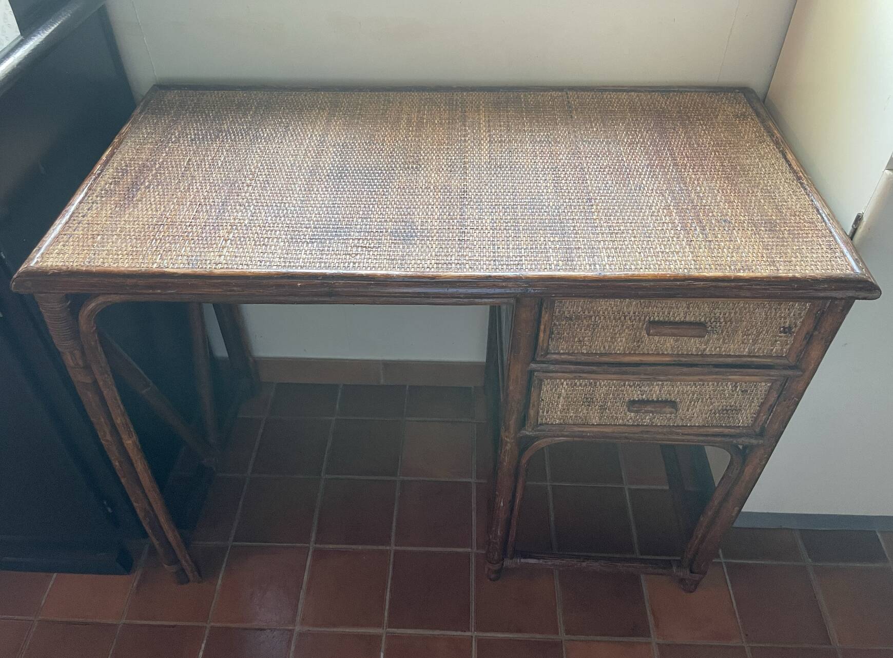 Vintage rattan desk