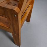 Pine wood chair 1970s with foldable seat