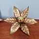 Pair of floral wall sconces in brass, design by Willy Daro, 1970.