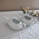 Duo de saucières porcelaine blanche ancien biberon malade