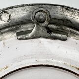 Decorative wall plate in earthenware and pewter with dandelion